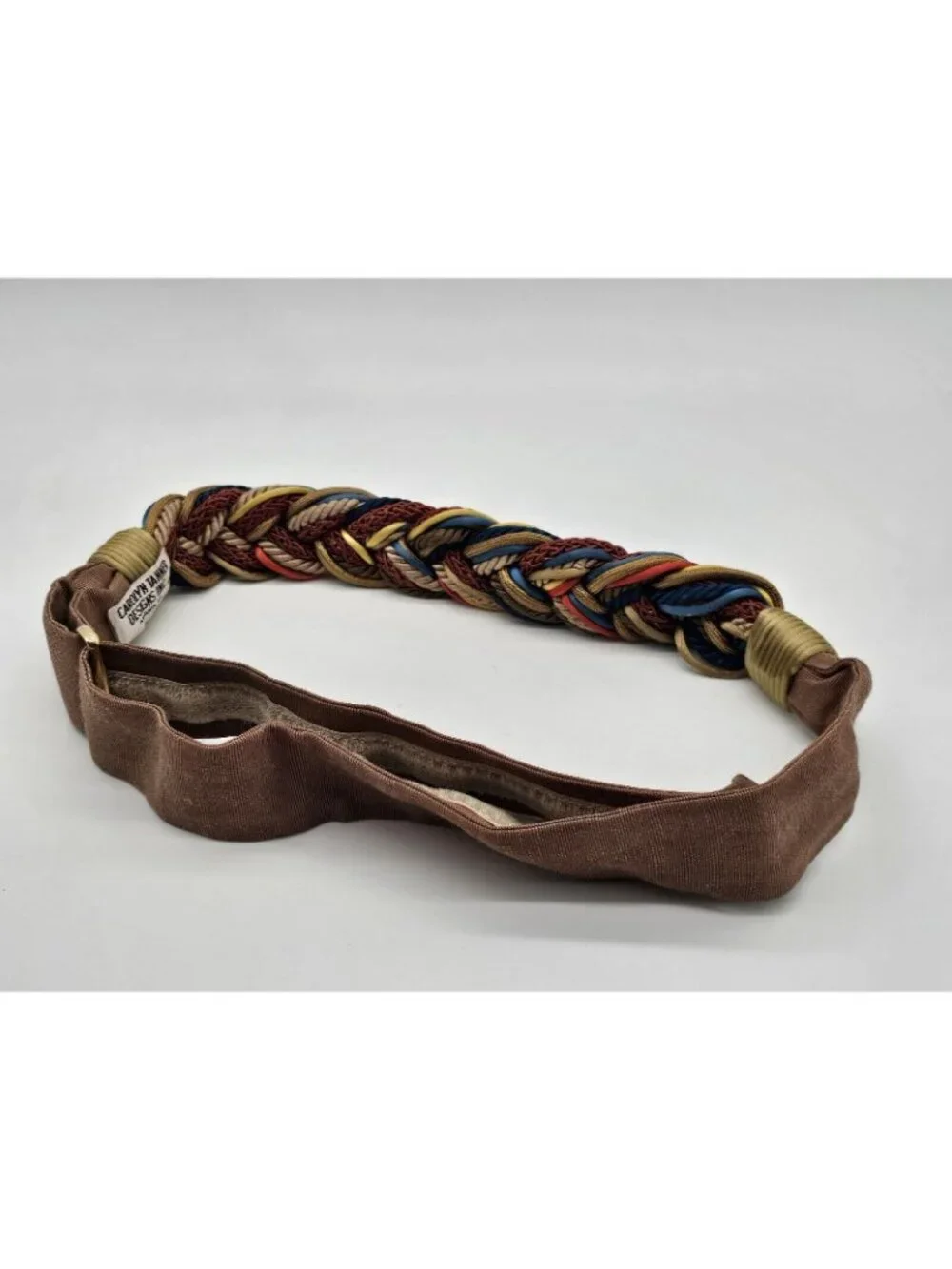 Carolyn Tanner Designs Inc Belt Brown Gold Braided Adjustable 80s Statement Belt